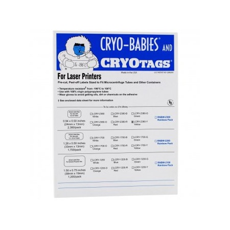 Diversified Biotech Cryobabies, Laser, 0.5ml, Yellow, 2380/pk, 2380PK 247128-Y